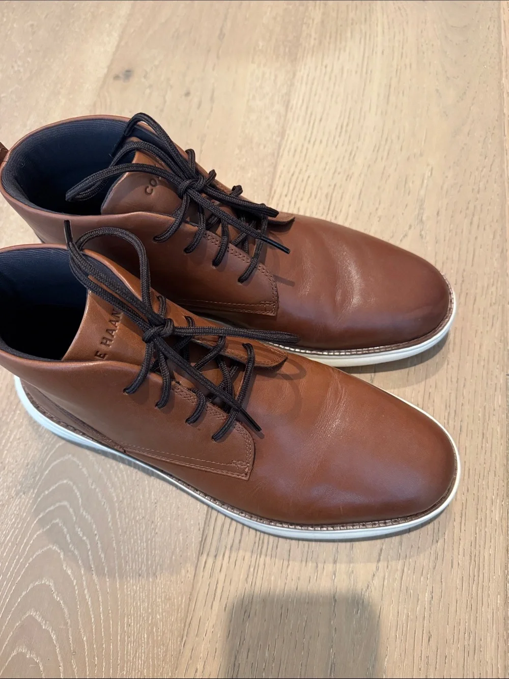 Cole Haan Men's Brown Leather Chukka Boots - Comfortable Casual Style